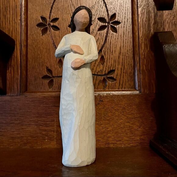Willow Tree ‘02 Cherish Pregnancy Expectant Mom Faux Wood Resin Figurine - Picture 2 of 12